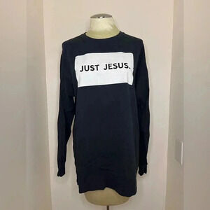 Black long sleeve JUST JESUS long sleeve shirt